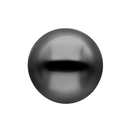 Schwarze Kugel aus Chirurgenstahl auf weißem Hintergrund