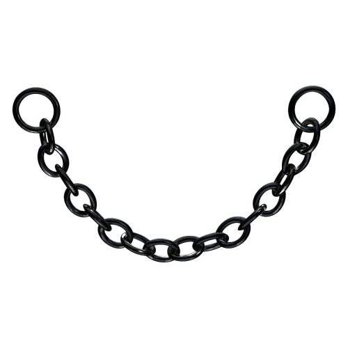 Schwarze Piercingkette aus Silber, 20 mm lang, vor weißem Hintergrund