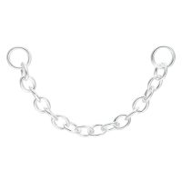 Silberne Piercing-Kette mit 30mm Länge auf weißem Hintergrund