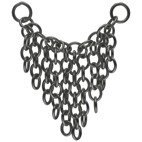 Schwarze Tassle Piercingkette aus Silber, 20 mm Länge auf weißem Hintergrund
