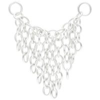 Silberne Tassle Piercingkette mit 20mm Länge auf weißem Hintergrund