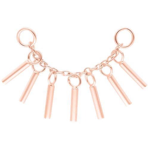 Piercingkette in Roségold mit 20mm Länge auf weißem Hintergrund