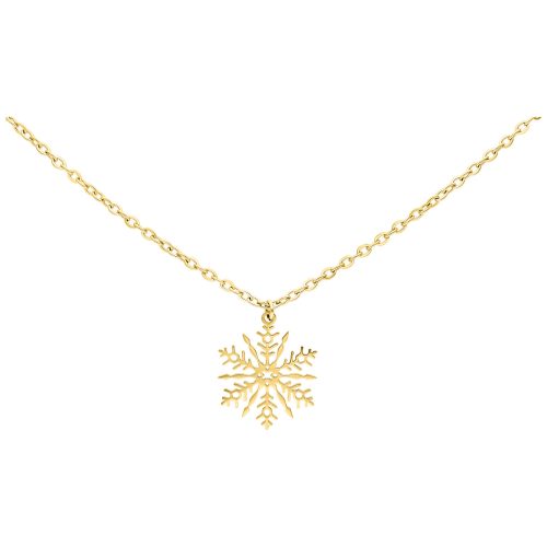 Goldene Kette mit Schneeflocken-Anhänger auf weißem Hintergrund