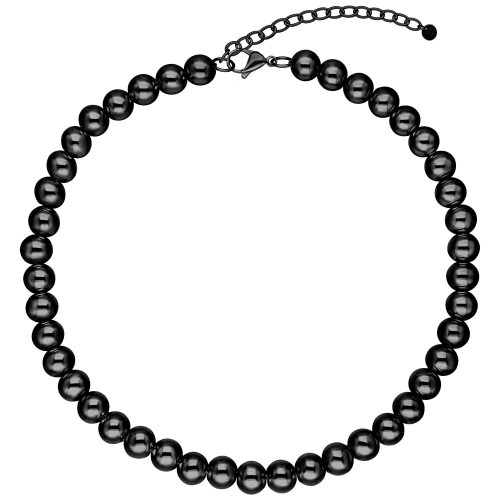 Schwarze Bubble Kette aus Chirurgenstahl 316L auf weißem Hintergrund