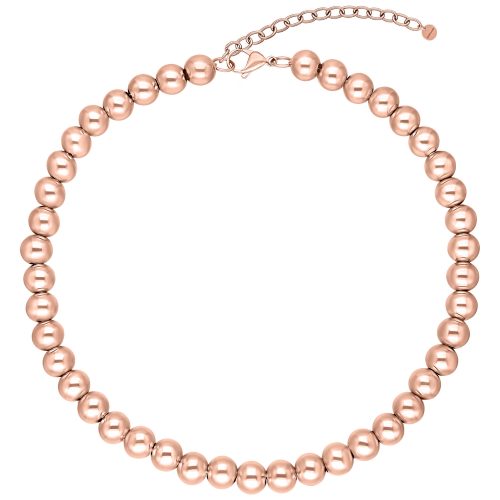 Roségoldene Bubble Kette aus Chirurgenstahl 316L auf weißem Hintergrund