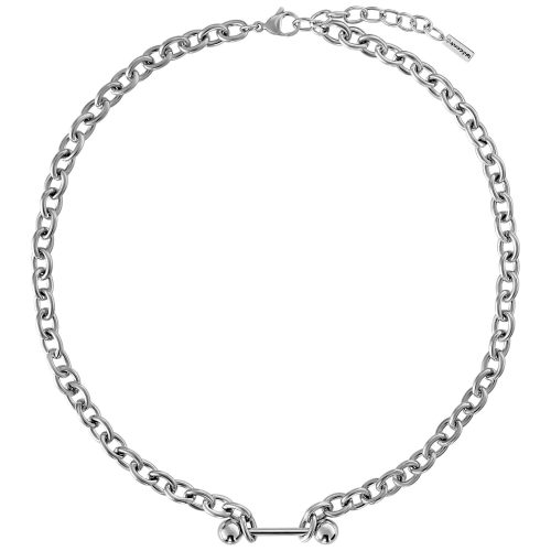 Silberne Barbell Kette aus Chirurgenstahl auf weißem Hintergrund