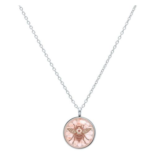 Unisex Kette mit Bienenanhänger in Roségold auf weißem Hintergrund