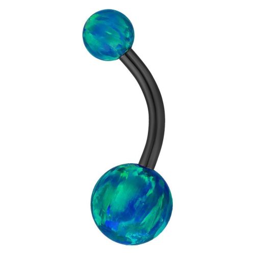 Double Opal Bananabell in Navy Blau, 8 mm, auf weißem Hintergrund