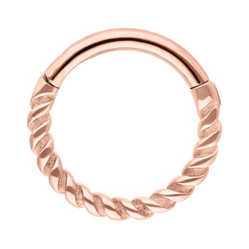 Roségoldener Twisted Rope Clicker, Stärke 1,2 mm, Innendurchmesser 5,0 mm