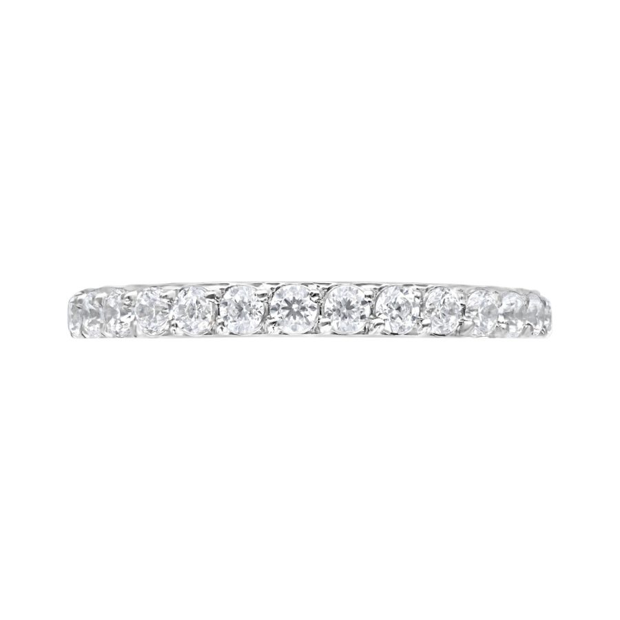 Silberner Conch Ring mit weißen Pavé-Kristallen, 1,2 mm Stärke, 14 mm Innendurchmesser