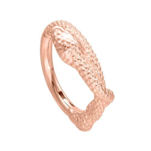 Roségoldener Snake Clicker Piercingring aus Chirurgenstahl, 12,0 mm Innendurchmesser