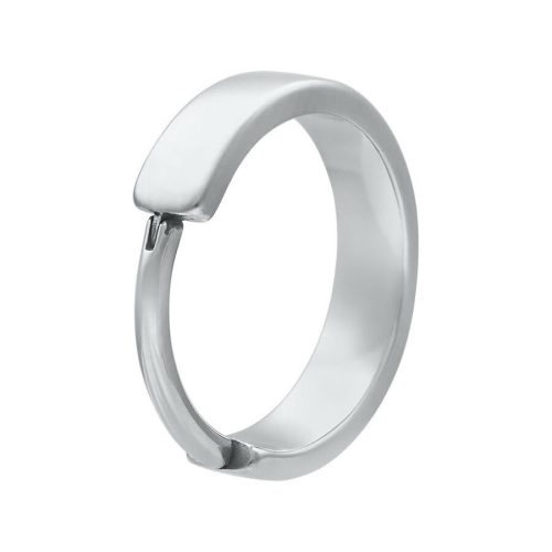 Silberner Hinged Ring aus Chirurgenstahl auf weißem Hintergrund