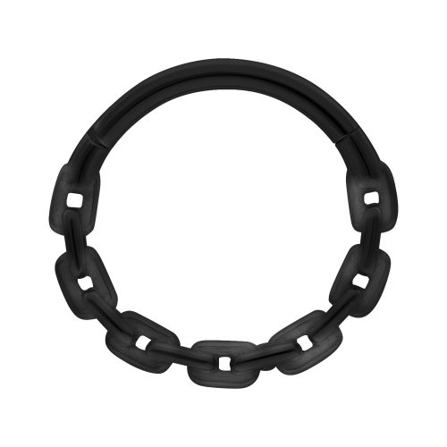 Schwarzer Anchor Chain Clicker mit 12 mm Innendurchmesser auf weißem Hintergrund