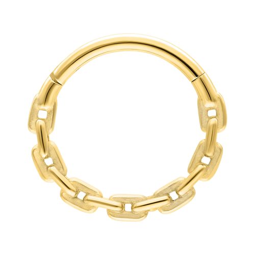 Goldener Anchor Chain Clicker mit 12,0 mm Innendurchmesser auf weißem Hintergrund