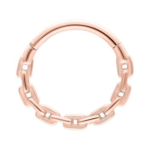 Roségoldener Anchor Chain Clicker mit 12mm Innendurchmesser auf weißem Hintergrund