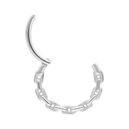 Silberfarbener Anchor Chain Clicker mit 12mm Durchmesser auf weißem Hintergrund