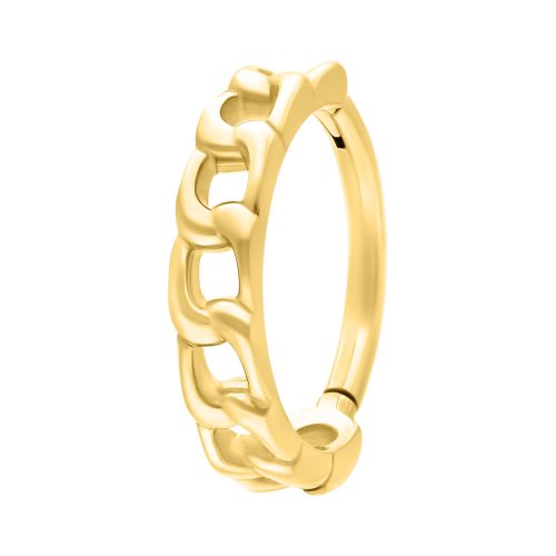 Goldener Piercingring in Kettenoptik, 8,0 mm Innendurchmesser