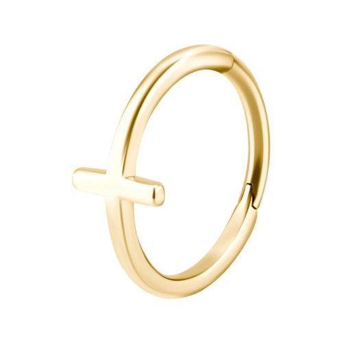 Goldener Hinged Cross Ring, Innendurchmesser 12 mm, auf weißem Hintergrund