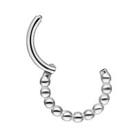 Silberner Ball Chain Clicker mit 6,0 mm Innendurchmesser auf weißem Hintergrund