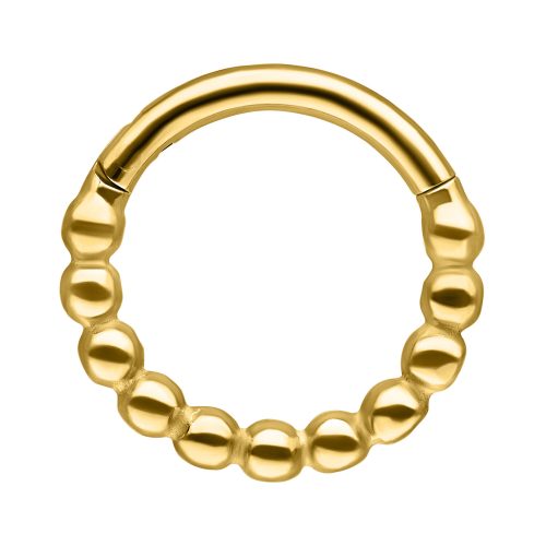 Goldener Ball Chain Clicker mit 6,0 mm Innendurchmesser auf weißem Hintergrund