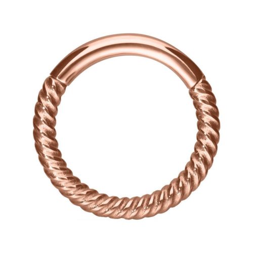 Twisted Chain Clicker in Roségold mit 10,0 mm Durchmesser auf weißem Hintergrund