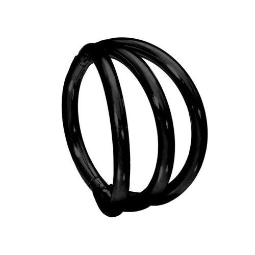 Schwarzer 3er Ring Clicker aus Chirurgenstahl, 12 mm Durchmesser
