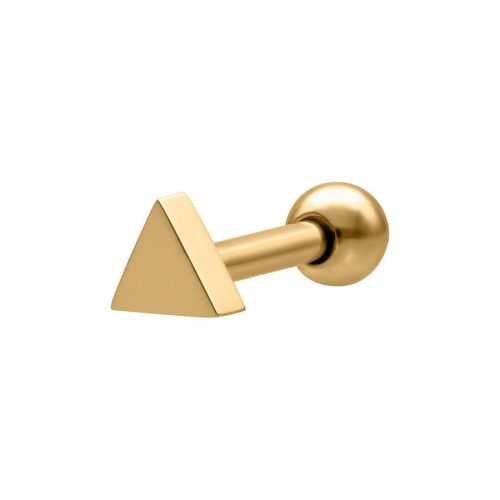 Goldener Triangle Barbell mit dreieckigem Aufsatz auf weißem Hintergrund