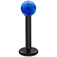 Dunkelblaues synthetisches Opal Labret mit schwarzem Stab