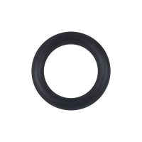 Schwarzer O-Ring aus Silikon auf weißem Hintergrund, rund