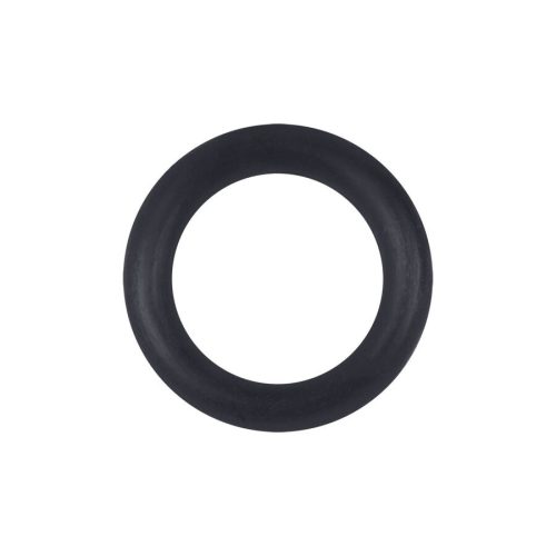 Schwarzer O-Ring aus Silikon auf weißem Hintergrund, rund