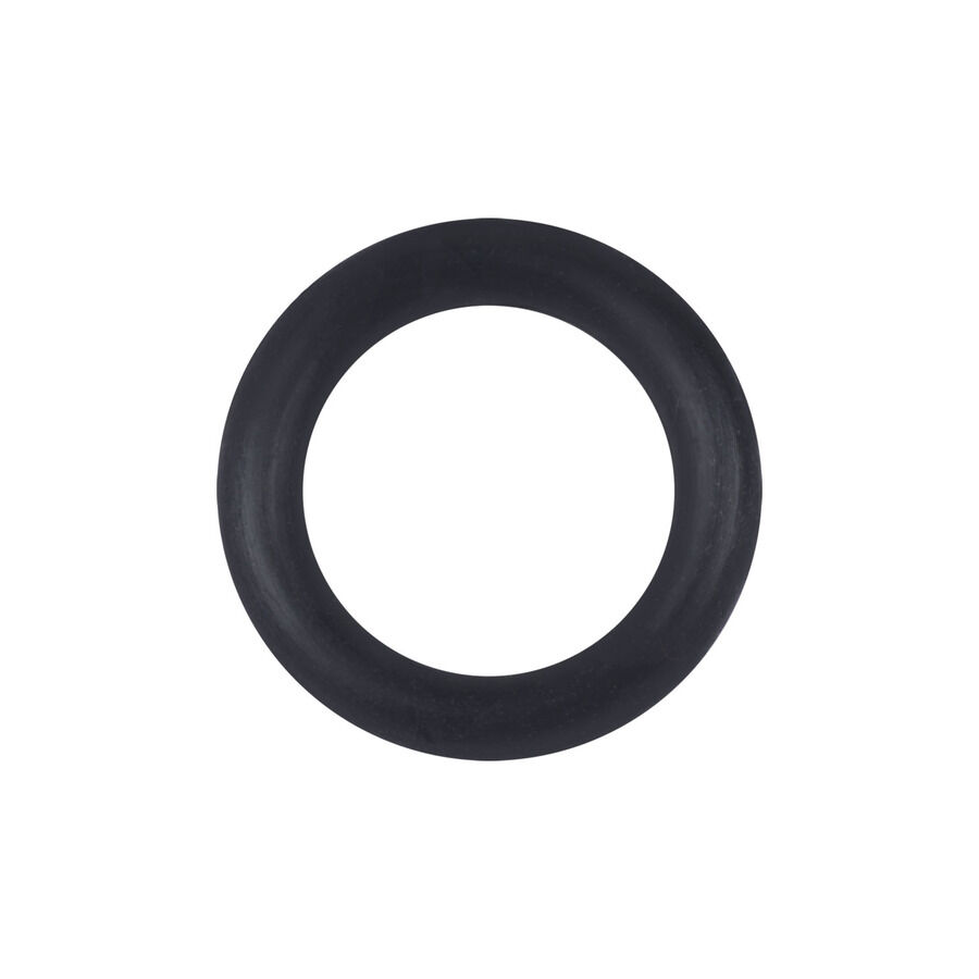 Schwarzer O-Ring aus Silikon auf weißem Hintergrund, rund