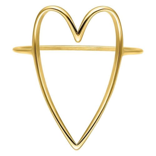 Goldener Ring in Herzform auf weißem Hintergrund