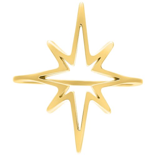 Goldener Polar Star Ring mit 17 mm Größe auf weißem Hintergrund