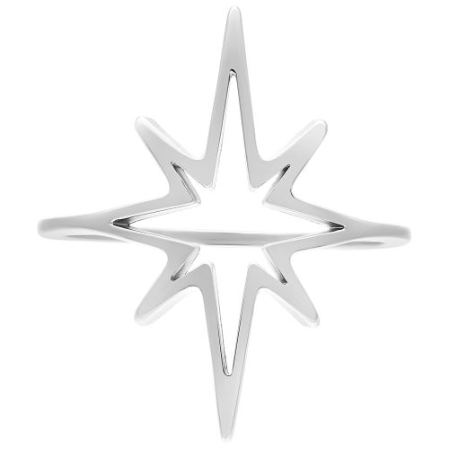 Silberfarbener Polar Star Ring mit 17,0 mm Größe auf weißem Hintergrund