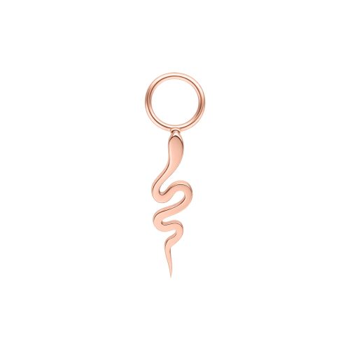 Eleganter Schlangen-Anhänger aus Roségold auf weißem Hintergrund