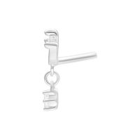 Silberner Lotus Aufsatz für Push Fit aus Metall mit kristallklarem Stein, seitliche Ansicht