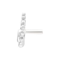 Silberner Push Fit Bead Drop Aufsatz auf weißem Hintergrund