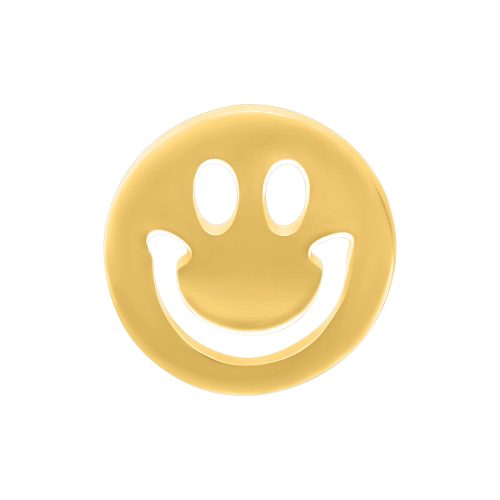 Goldener Smiley Aufsatz für Push Fit auf weißem Hintergrund