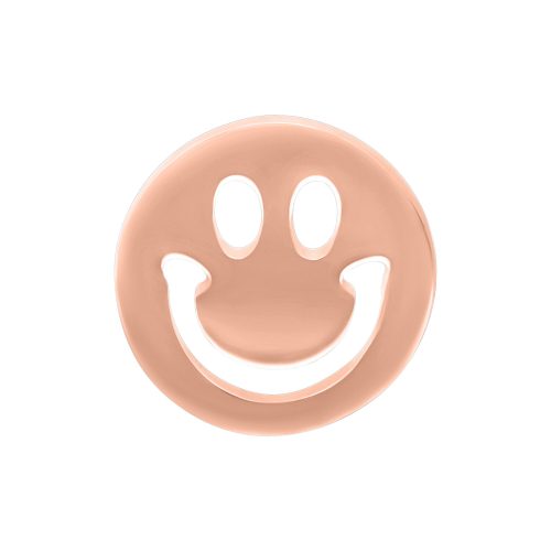 Roségoldener Smiley Aufsatz für Push Fit auf weißem Hintergrund