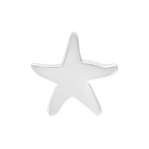 Silberner Starfish Aufsatz für Bioplast auf weißem Hintergrund