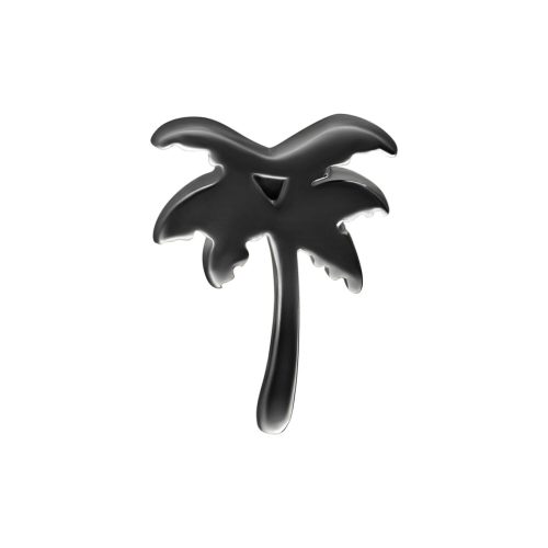 Schwarzer Palm-Aufsatz aus Silber für Push Fit Piercing auf weißem Hintergrund