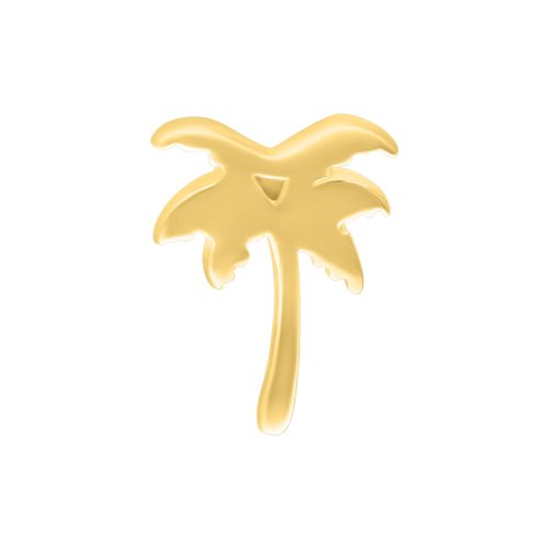 Goldener Palm Aufsatz in Form einer Palme auf weißem Hintergrund