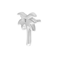 Silberner Palm Aufsatz für Push Fit Piercing auf weißem Hintergrund