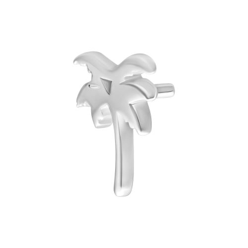 Silberner Palm Aufsatz für Push Fit Piercing auf weißem Hintergrund