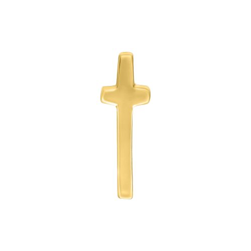 Goldener Push Fit Kreuzaufsatz aus Silber auf weißem Hintergrund