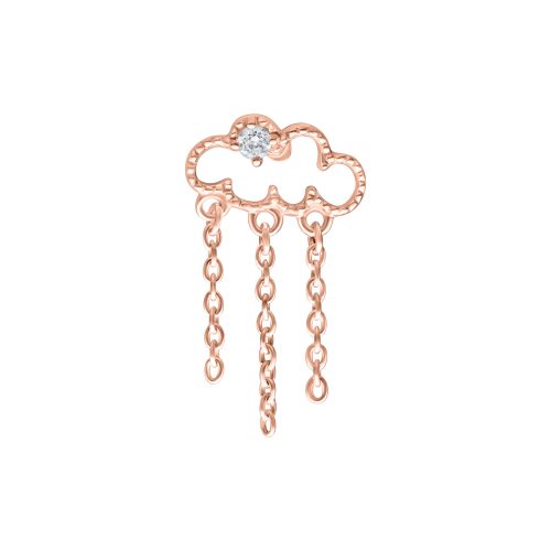 Roségoldener Push Fit Aufsatz in Wolkenform mit Kettendetails