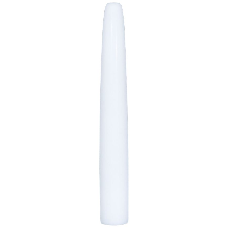 Weißer PTFE Dehnstab auf weißem Hintergrund, 90 mm Länge