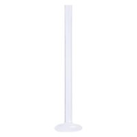 Transparenter PTFE Labret Stab mit flacher Basis auf weißem Hintergrund
