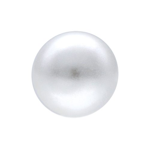 Weiße synthetische Perle mit glatter Oberfläche auf weißem Hintergrund