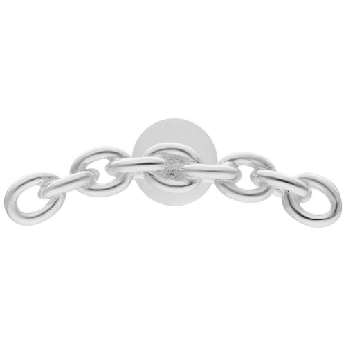 Silberner Labret mit Ankerkette, Push Fit System, auf weißem Hintergrund